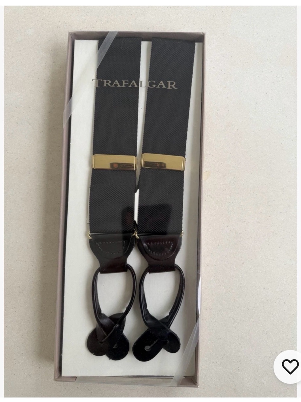 Trafalgar Black Suspenders with Gold Accents
